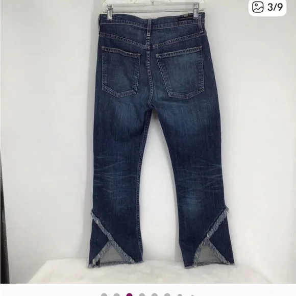 Citizens of Humanity Women’s Drew Fray Crop Flare Jeans Size 26 - Picture 3 of 4